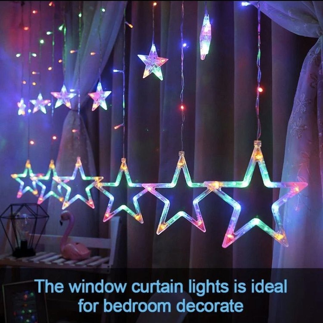 TLISMI Neon Star Curtain String Lights Multicolor 9 TLISMI Neon Star Curtain String Lights Multicolor 9